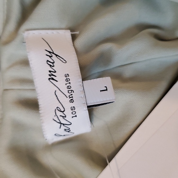 Katie May Strapless sage Green maxi dress with sexy draped back Size L. NWTS - Picture 9 of 10